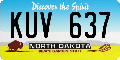 ND license plate KUV637
