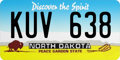 ND license plate KUV638