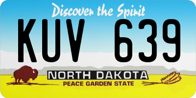 ND license plate KUV639