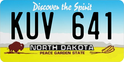 ND license plate KUV641