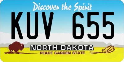 ND license plate KUV655
