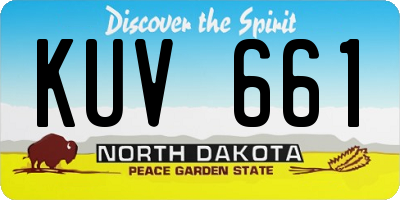 ND license plate KUV661