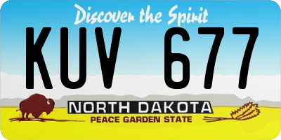 ND license plate KUV677