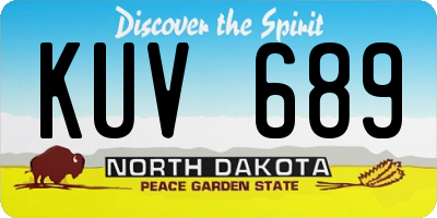 ND license plate KUV689
