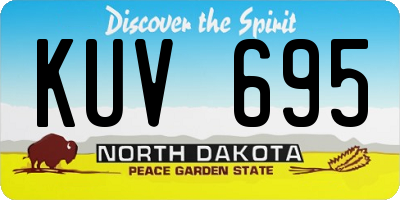 ND license plate KUV695