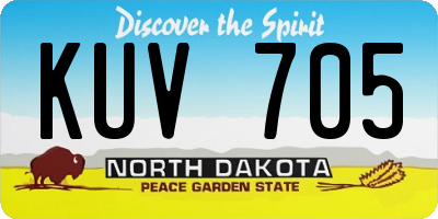 ND license plate KUV705