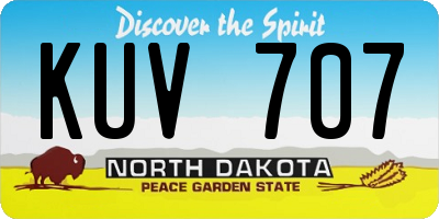 ND license plate KUV707