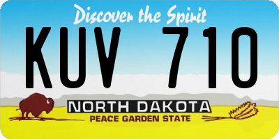 ND license plate KUV710