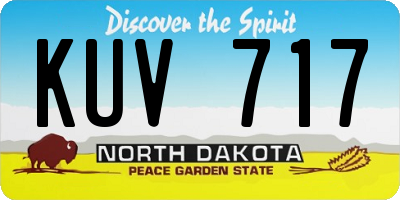 ND license plate KUV717