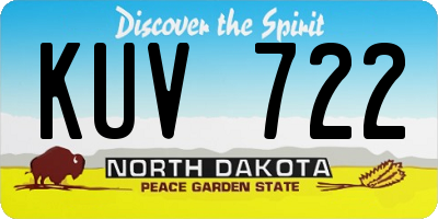 ND license plate KUV722