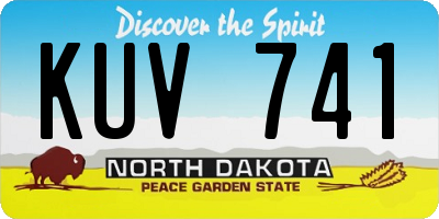 ND license plate KUV741