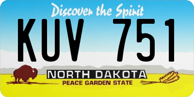 ND license plate KUV751