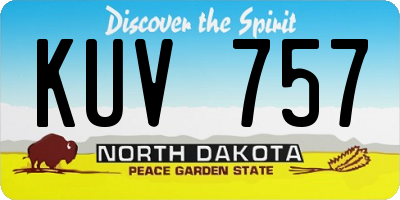 ND license plate KUV757