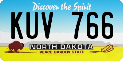 ND license plate KUV766