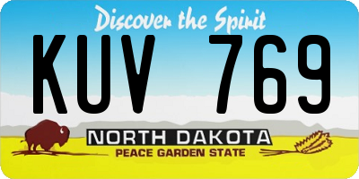 ND license plate KUV769