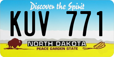 ND license plate KUV771