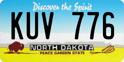 ND license plate KUV776