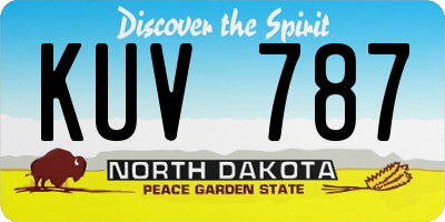 ND license plate KUV787