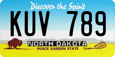ND license plate KUV789