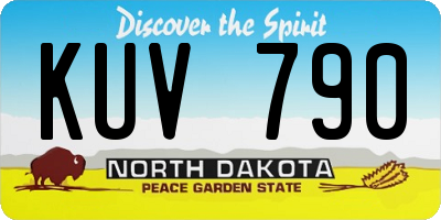 ND license plate KUV790