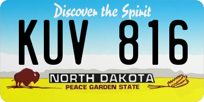 ND license plate KUV816