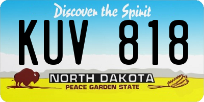 ND license plate KUV818