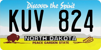 ND license plate KUV824
