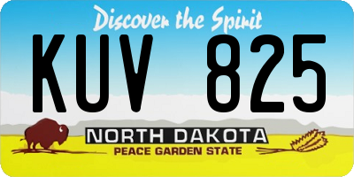 ND license plate KUV825