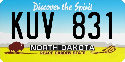 ND license plate KUV831