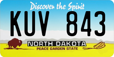 ND license plate KUV843