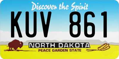 ND license plate KUV861