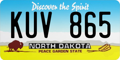 ND license plate KUV865