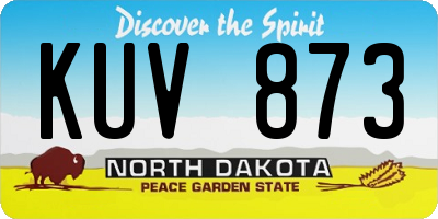 ND license plate KUV873