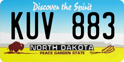 ND license plate KUV883