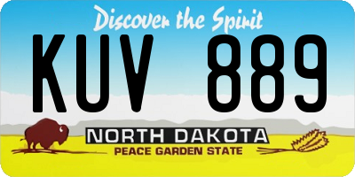 ND license plate KUV889