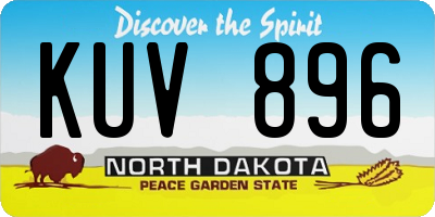 ND license plate KUV896