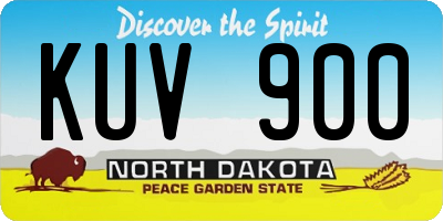 ND license plate KUV900