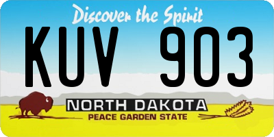 ND license plate KUV903