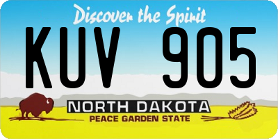 ND license plate KUV905