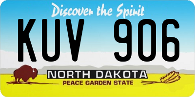 ND license plate KUV906
