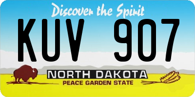 ND license plate KUV907