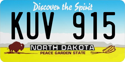 ND license plate KUV915