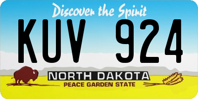 ND license plate KUV924