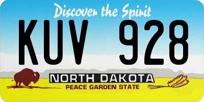 ND license plate KUV928