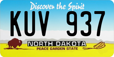 ND license plate KUV937