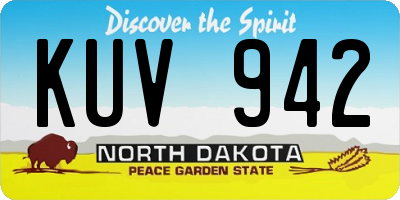 ND license plate KUV942