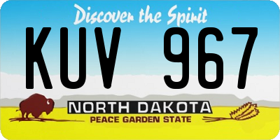 ND license plate KUV967