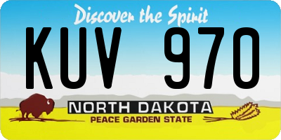 ND license plate KUV970