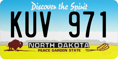 ND license plate KUV971