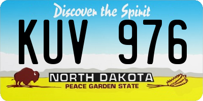 ND license plate KUV976